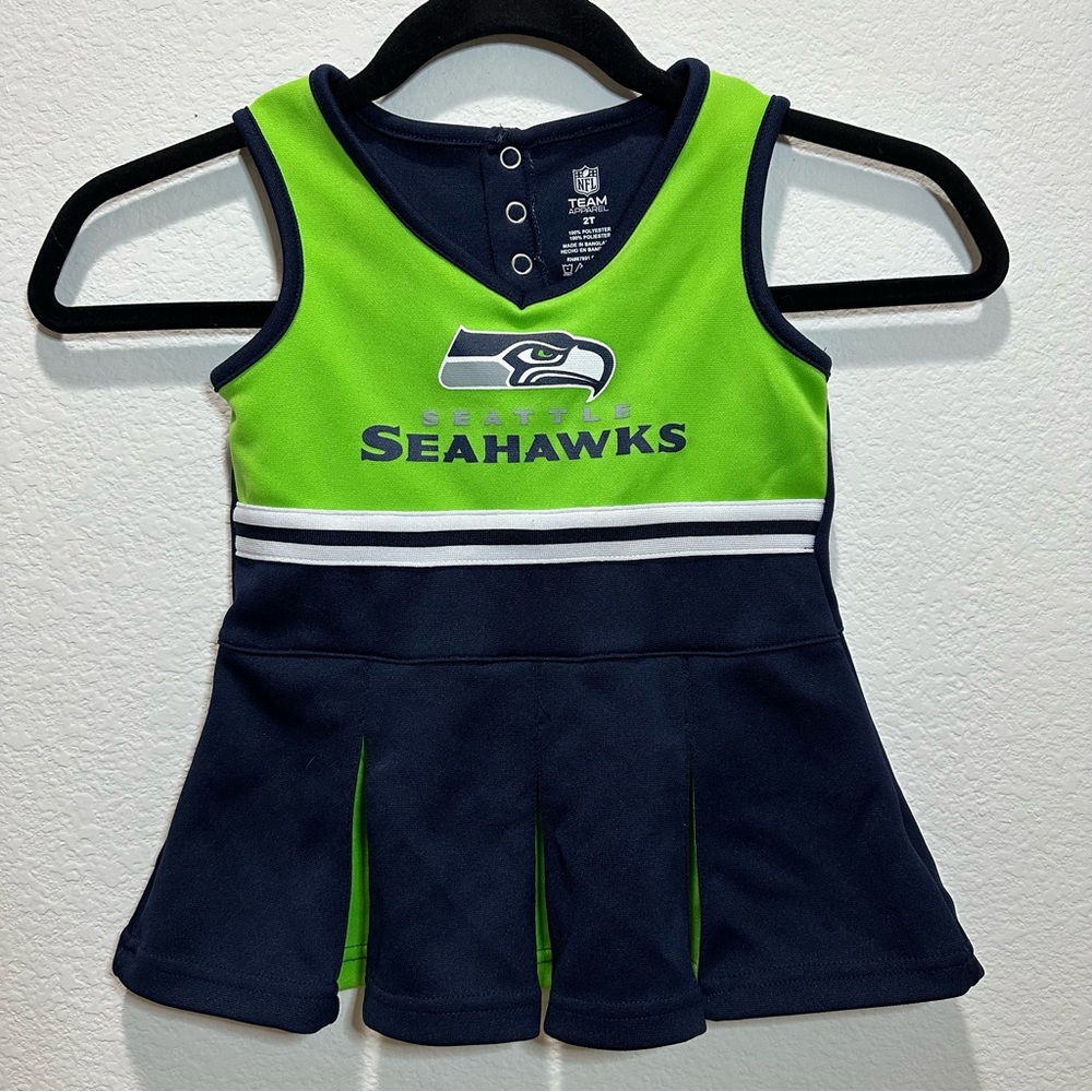 Seattle Seahawks Kids 2T Cheerleader Dress - Green and Navy